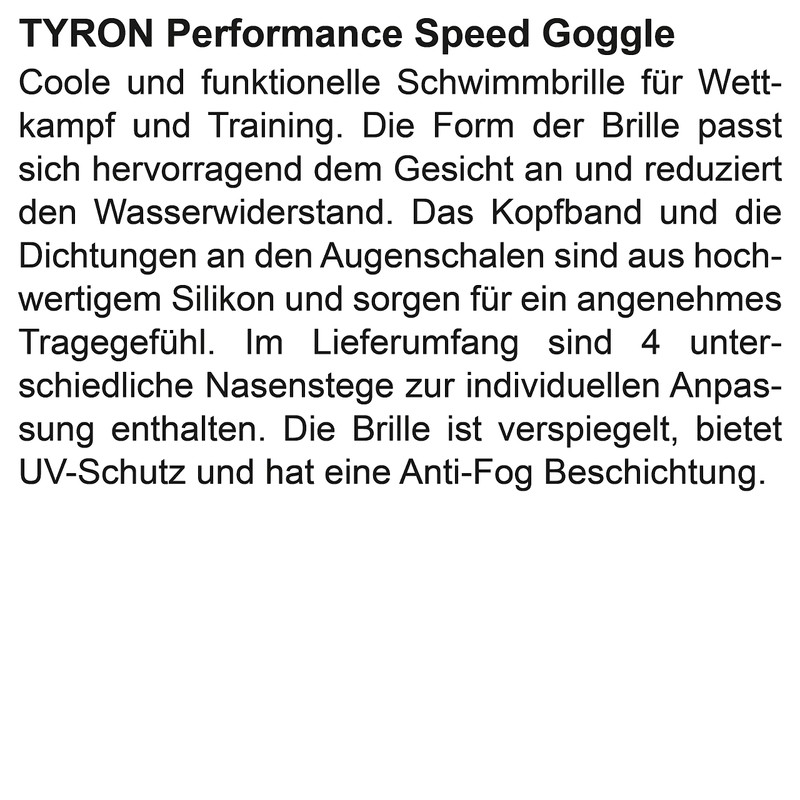 Tyron Performance Speed Goggle (Dark Blue Mirrored), Swimming Goggles |