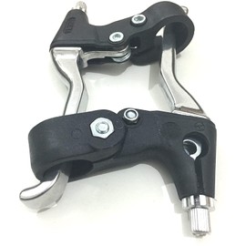 AARNAV Pair of Aluminum Alloy Brake Levers, 2.2cm Diameter for Most Bicycle, Road Bike, Three Finger Levers for Mountain Bikes BMX MTB Bicycle Cycle Lever Set (Silver Alloy Lever Set)