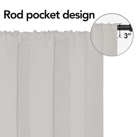 Easy-Going Rod Pocket Blackout Curtains for Bedroom, Room Darkening Window Curtains for Living Room, Thermal Insulated Noise Reduction Solid Window Drapes, 2 Panels (52x56 in, Light Linen)