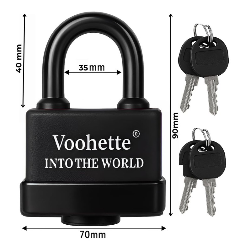 70mm Outdoor Heavy Duty Padlock Small Shackle 4 Keys Hardened