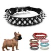 HimyBB Adjustable Studded Dog Collar PU Leather Black Small