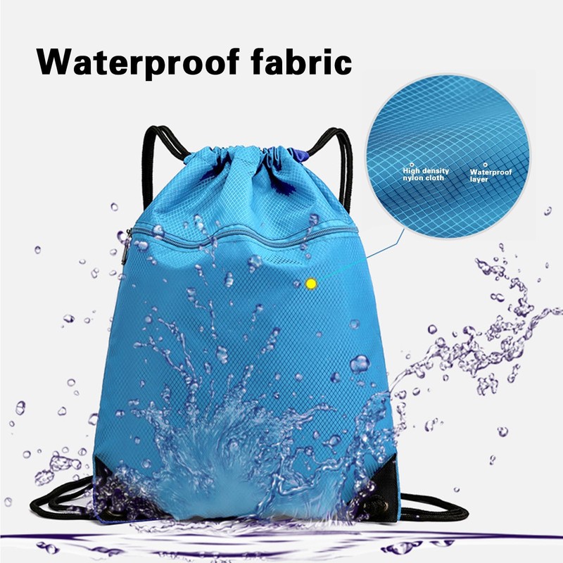 Waterproof Drawstring Backpack - Durable Gym Sackpack for Sports, Hiking,