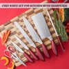 Knife Block Set,8-piece Kitchen Knife Set with Rotatable Storage Stand,