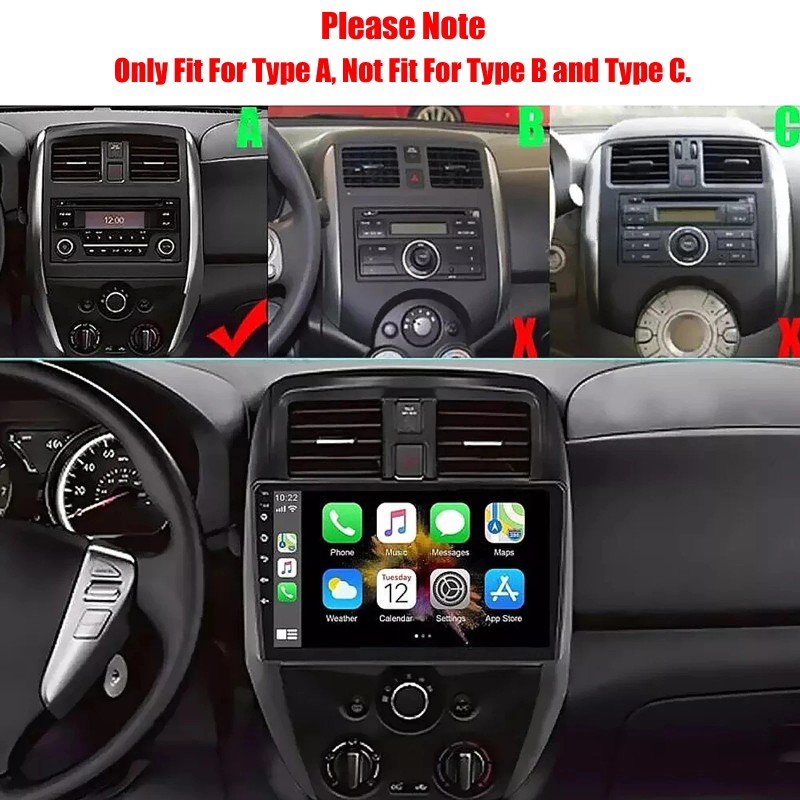 ESSGOO For Nissan Versa Sedan 2015-2019 Apple Carplay Android 14.0