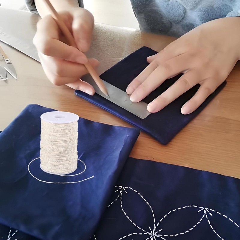 FREEBLOSS 300 m Sashiko Yarn 100% Cotton Embroidery Thread 5