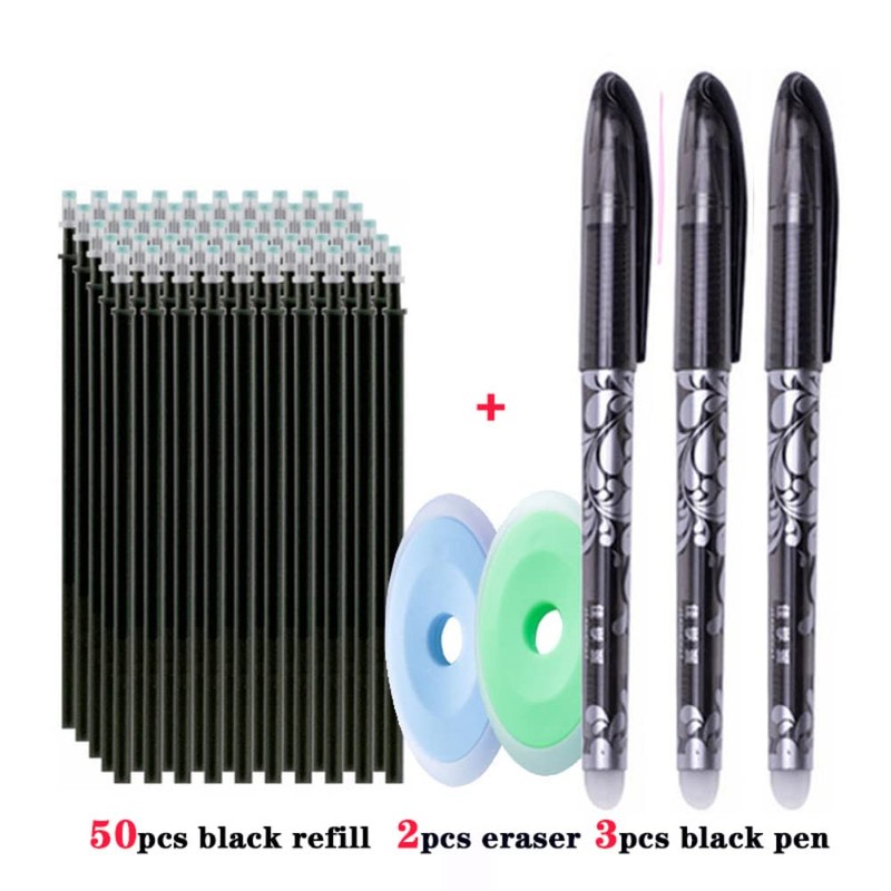 MROOFUL 55pcs/lot Magic Erasable Pens Refill Pen Stick Bear Cat