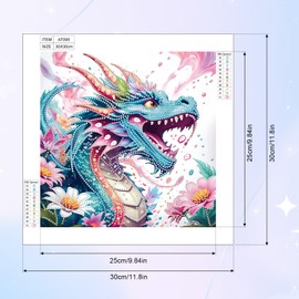 MVVMTOP Diamond Art Painting Kit, DIY Dragon 5D Special Shape Crystal Diamond Partial Diamond Art Painting Mosaic Making Craft, Suitable for Home Wall Decor Art Gift