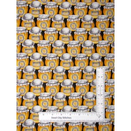Blank Quilting Honey Jar Fabric Show Me The Honey Bee Kitchen Black Cotton Blank Textiles Yard