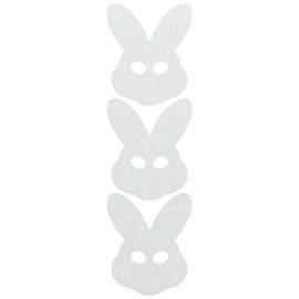LiteMark Reflective White 2 Inch Bunny Sticker Decals for Hard Hats, Helmets, Tool Boxes and More - Pack of 3