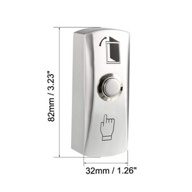 uxcell Door Release Button Push to Exit Resettable NO/COM Switch for Access Control 82mmx32mm Panel Zinc Alloy 12V 3A