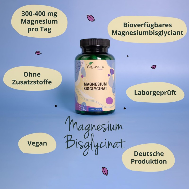 Magnesium Bisglycinate Capsules High Dose 400 mg Elementary Magn. per