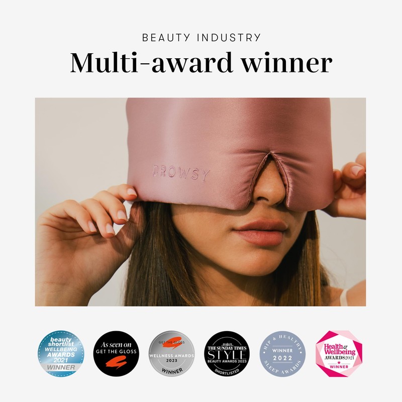 DROWSY Eyelash Protecting Silk Sleep Mask for Natural Lashes &