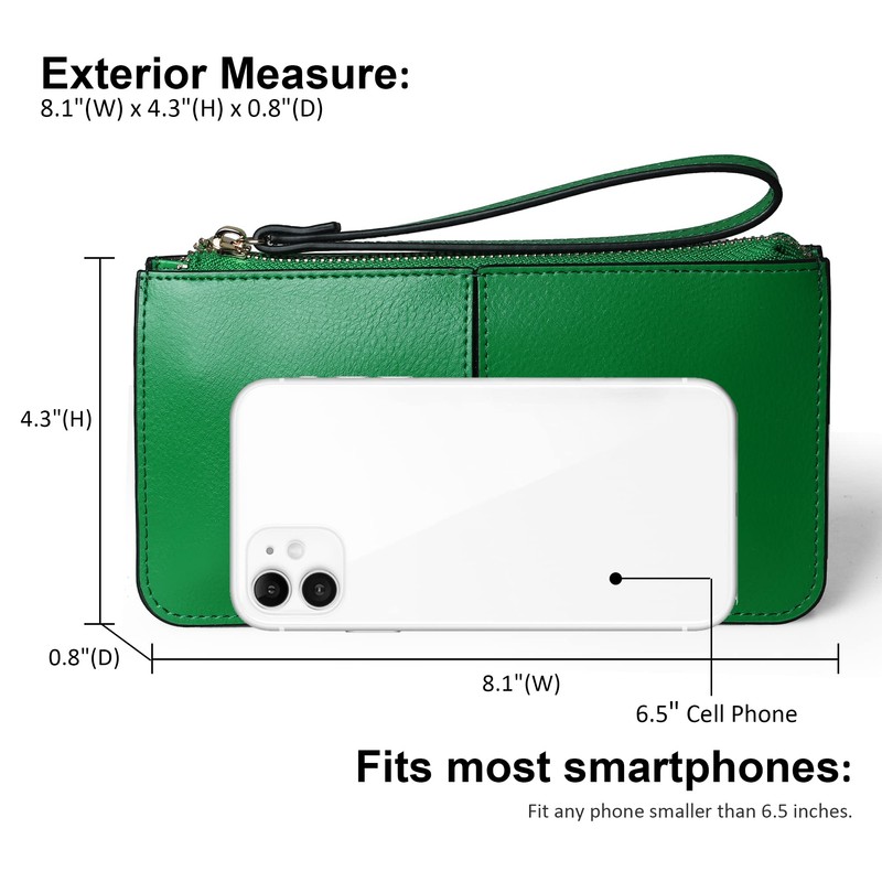 befen Genuine Leather Wristlet Clutch for Women Ultra-Slim Ladies Credit