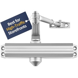 Lawrence Medium/Heavy Duty Door Closer Commercial Grade 1 - Surface-Mounted Commercial Automatic Door Closer with Adjustable 6-Speed Control and 3 Valves - Embassy Series LH5016