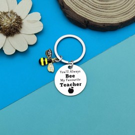 Teacher Appreciation Gift for Women Men Teacher Keyring Thank You Gift for Teacher Tutor Bee Keychain Graduation Back to School Gift for Teacher from Student Christmas Retirement End of Year Gift