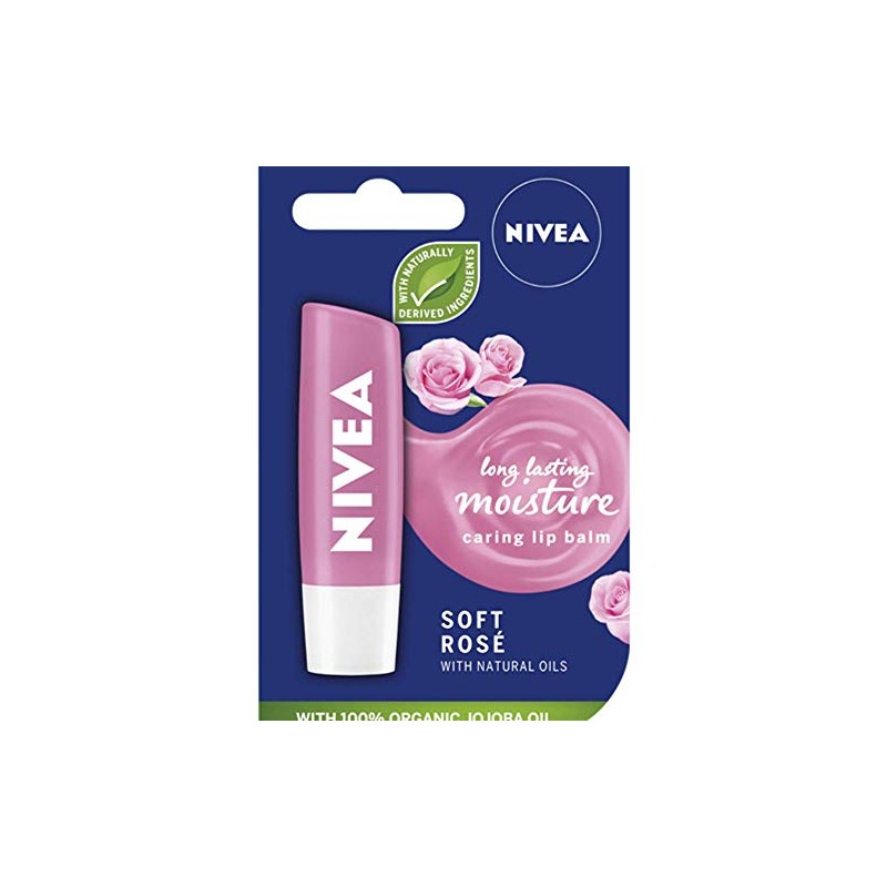 Nivea Lip Soft Rose Blister Pack - Pack of 4