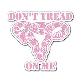 Don't Tread On Me Uterus Gadsden Flag, Abortion and Woman's Rights 9 inch Full Color Indoor Outdoor Vinyl Decal