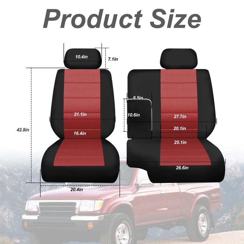 Fioqe Front 60/40 Bench Seat Covers for Toyota Tacoma 1995