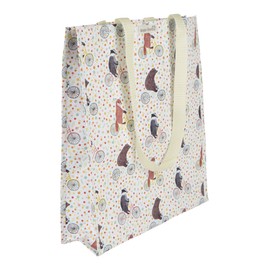 Sass & Belle Woven Plastic Shopper Tote Bag - Happy Animals On Bikes
