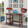 Convenience Concepts Designs2Go Trestle Desk with Charging Station and Shelves,