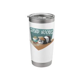 Send Noods Panda Funny Innuendo Ramen Noodle Food Ramen Thai Stainless Steel Insulated Tumbler