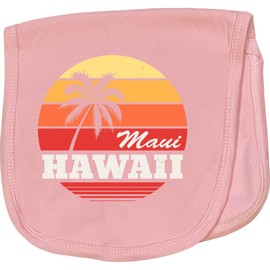 inktastic Maui Hawaii Retro Sunset Baby Burp Cloth Pink 32400