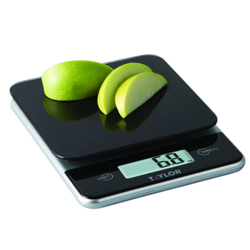 Taylor Precision Products 11lb Glass Platter Digital Kitchen Scale Black