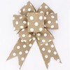 Leecogo Burlap Ribbon Wired,2 1/2”x10 Yard,White Polka Dots Rustic Ribbon