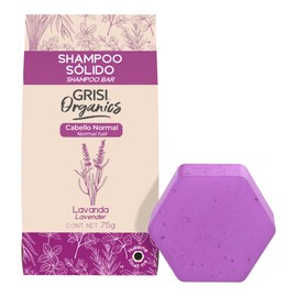 GRISI ORGANICS, Shampoo Sólido de Lavanda para Cabello Normal, 75gr