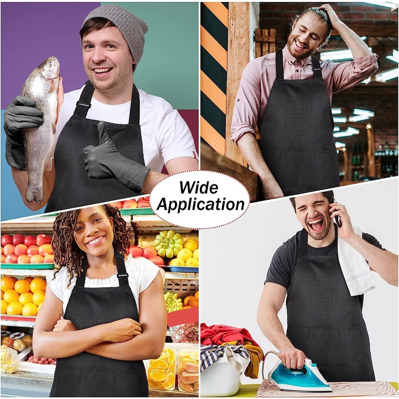 HGKOL Kitchen Apron Unisex Adjustable Bib Apron Chef Aprons with