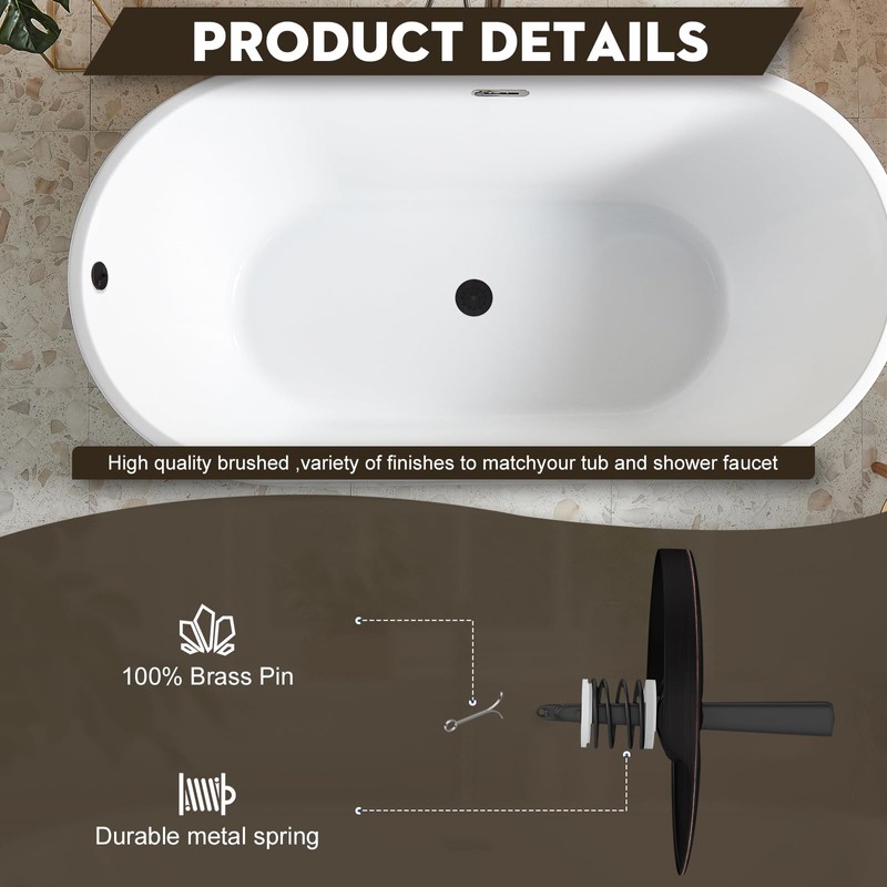 Trip Lever Tub Trim Kit Set with Two Hole Overflow