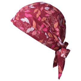 Charm: 100% Cotton Bandana Cap, One Size Fits All / 3 Colors Available, 20-D] Medical Hat, Triangular Width, Stylish, red