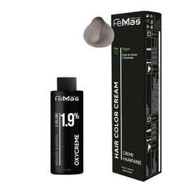 Femmas Hair Colour Set Super Brightener Beige 913 I Hair Colour Cream 100 ml + Oxycream 100 ml 1.9% I Permanent Hair Colouration + Developer I Gentle & Long Lasting I Salon Hair Colour for Home