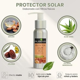 Rusens - Protector Solar Facial (Biodegradable) FPS 50 de Consistencia Ligera y Efecto Mate, Sin Efecto Graso.