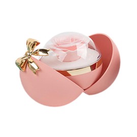 SM SunniMix Jewelry Box, Rose Gift Box, Romantic Gift Portable Decorative Rings Holder, Jewelry Storage Case for Birthday Wedding, Pink