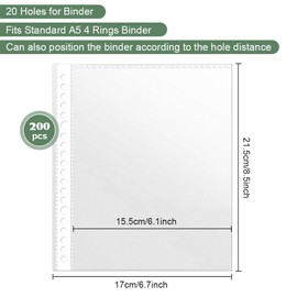 NAROSEBE Pack of 200 Document Bags for Filing, A5 Document Wallets, Transparent Postcards, Collecting Sleeves, Coin Sleeves, A5 PP Plastic Transparent Wallets for Filing Transparent for School Office