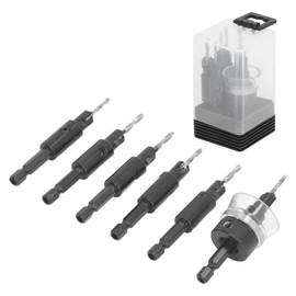 6pcs Countersink Drill Bit Set 82 Degree Chamfer 1/4 Inch Hex Shank 2.8 3.0 3.2 3.5 4.0mm Tapered Drill Bit for Woodworking