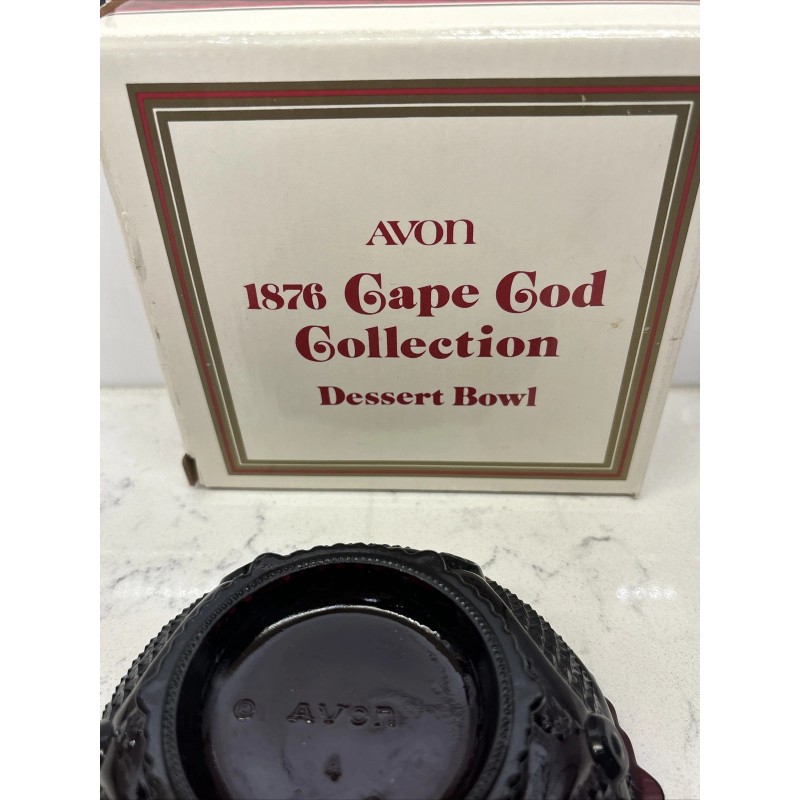 Vtg Avon Cape Cod Dessert Bowl 5” ruby red glass