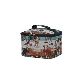 NGIL Travel Cosmetic Bag Makeup Bag Organizer for Women and Girls (Country Cow-Black)