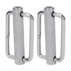 2Pcs Slide Buckle 316 Stainless Steel Rectangle Adjustable Knurled Roller
