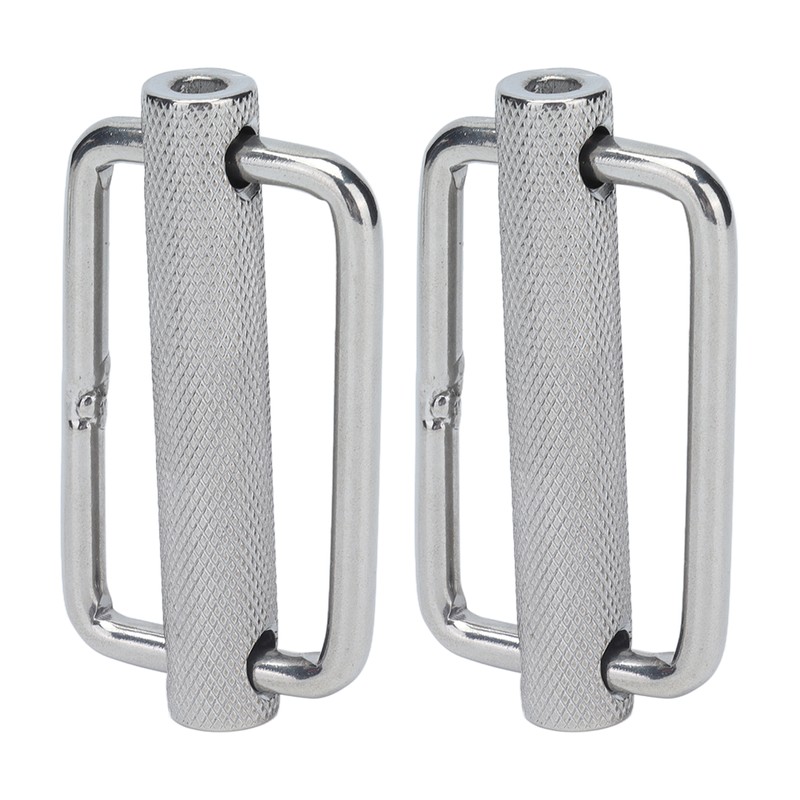 2Pcs Slide Buckle 316 Stainless Steel Rectangle Adjustable Knurled Roller