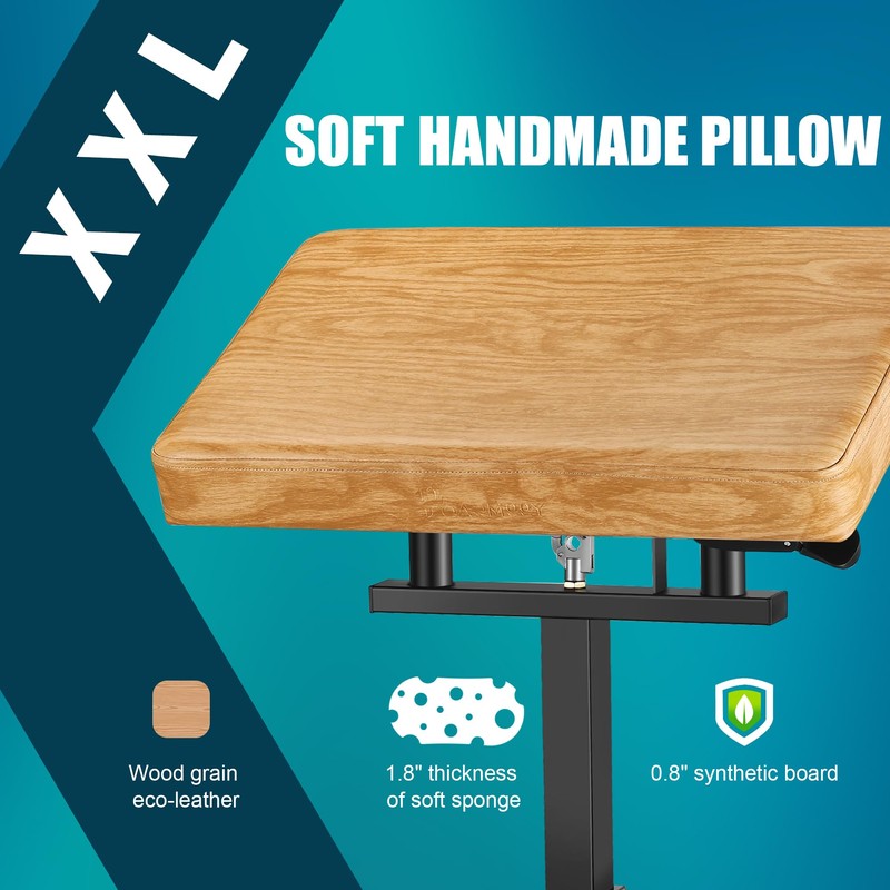 POARMEEY Tattoo Arm Rest Hydraulic System Adjustable Height with Wood