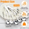 Long Stainless Steel Spoons, Set of 7 Ice Cream Spoons,