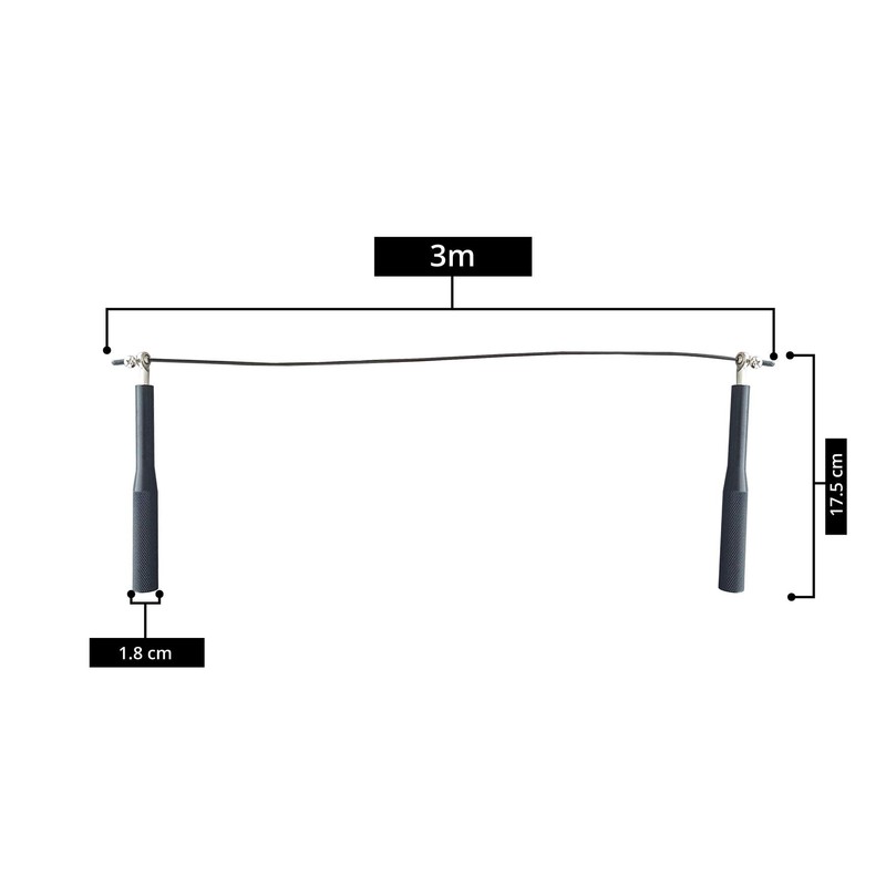 Tayga Cuerda de Salto metálica para Entrenamiento Funcional (Negro)