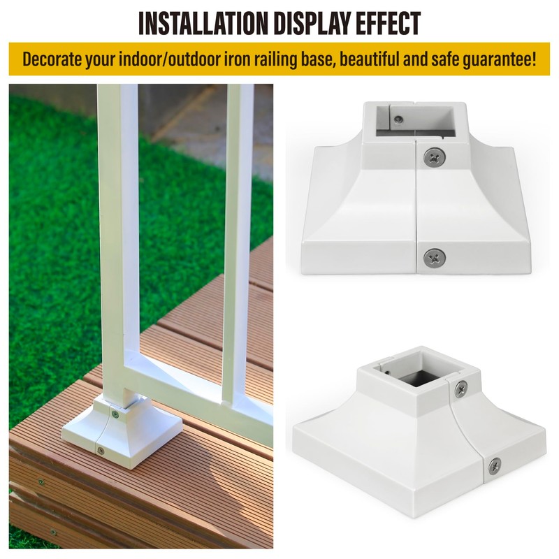 Epcee 4pcs Post 1.25" Aluminum Deck Post Base Cover, Post