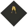 Weddingstar 3-Ply Gold Foil Cocktail Napkins Black - Champagne Flutes