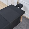 Kesfey 3-Piece Black Microfiber Massage Sheet Set, Includes Massage Flat