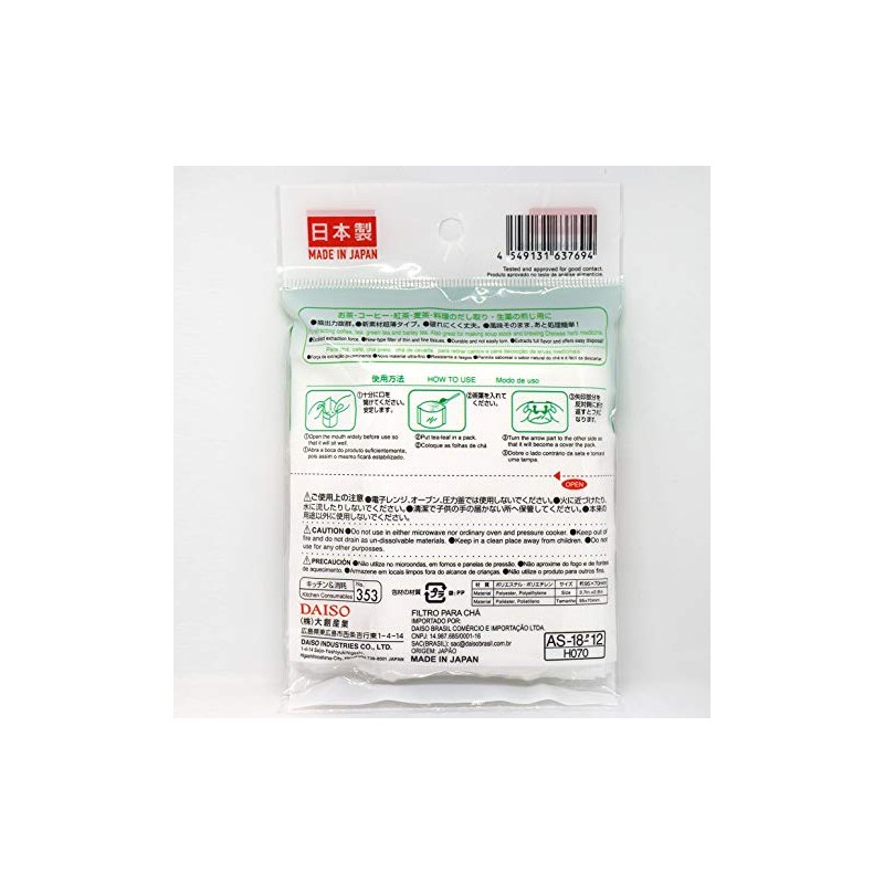 Daiso 3 x100 pcs Disposable Filter Bags for Loose Tea