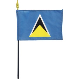 St. Lucia - 4 in x 6 in World Stick Flag