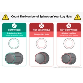 StanceMagic 7 Point Spline Drive Tuner Replacement Socket Key Tool for for Seven Spline Truck SUV Wheel Lock Lug Nuts - Compatible with 19mm 3/4" 21mm 13/16" Hex Socket Wrench - Chrome Silver 2pcs